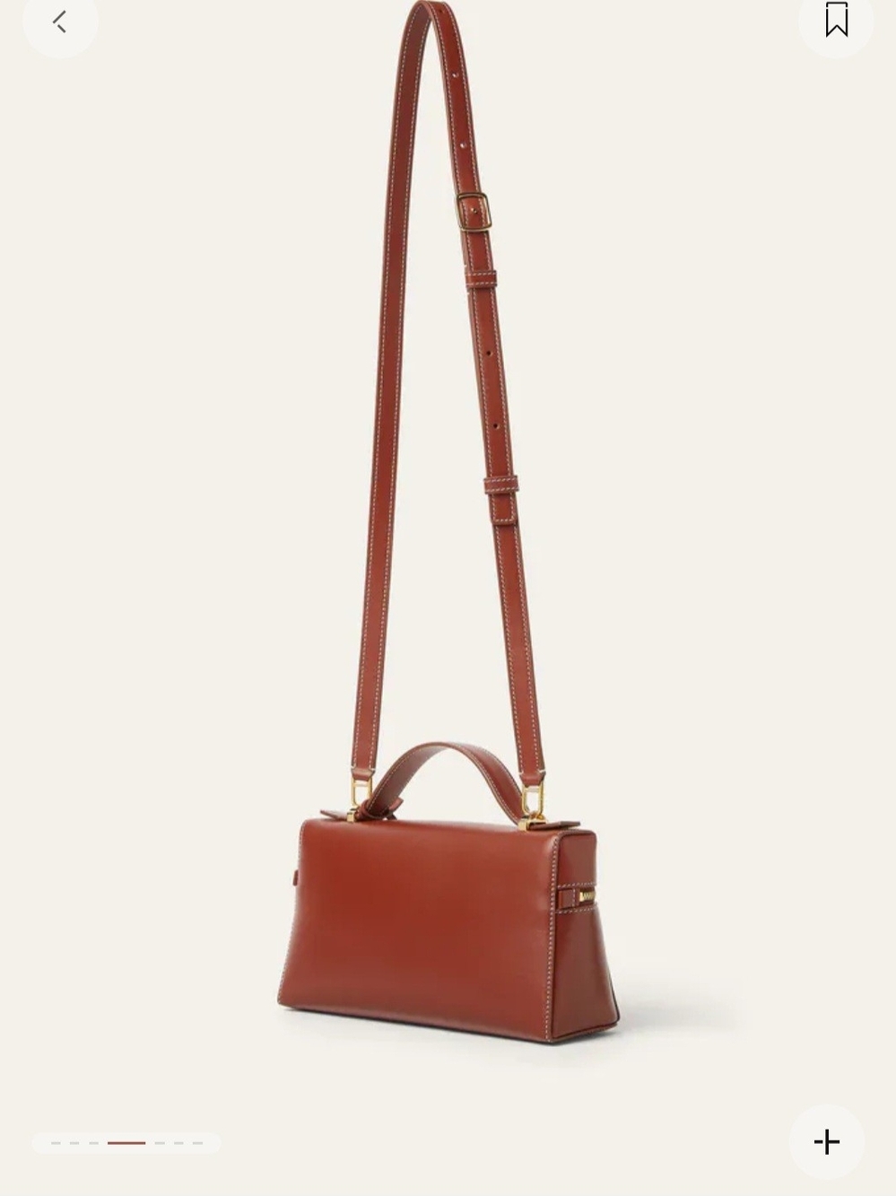 Loro Piana Chestnut Saddle Leather Top-Handle Satchel with Gold Hardware - Picture 4 of 13